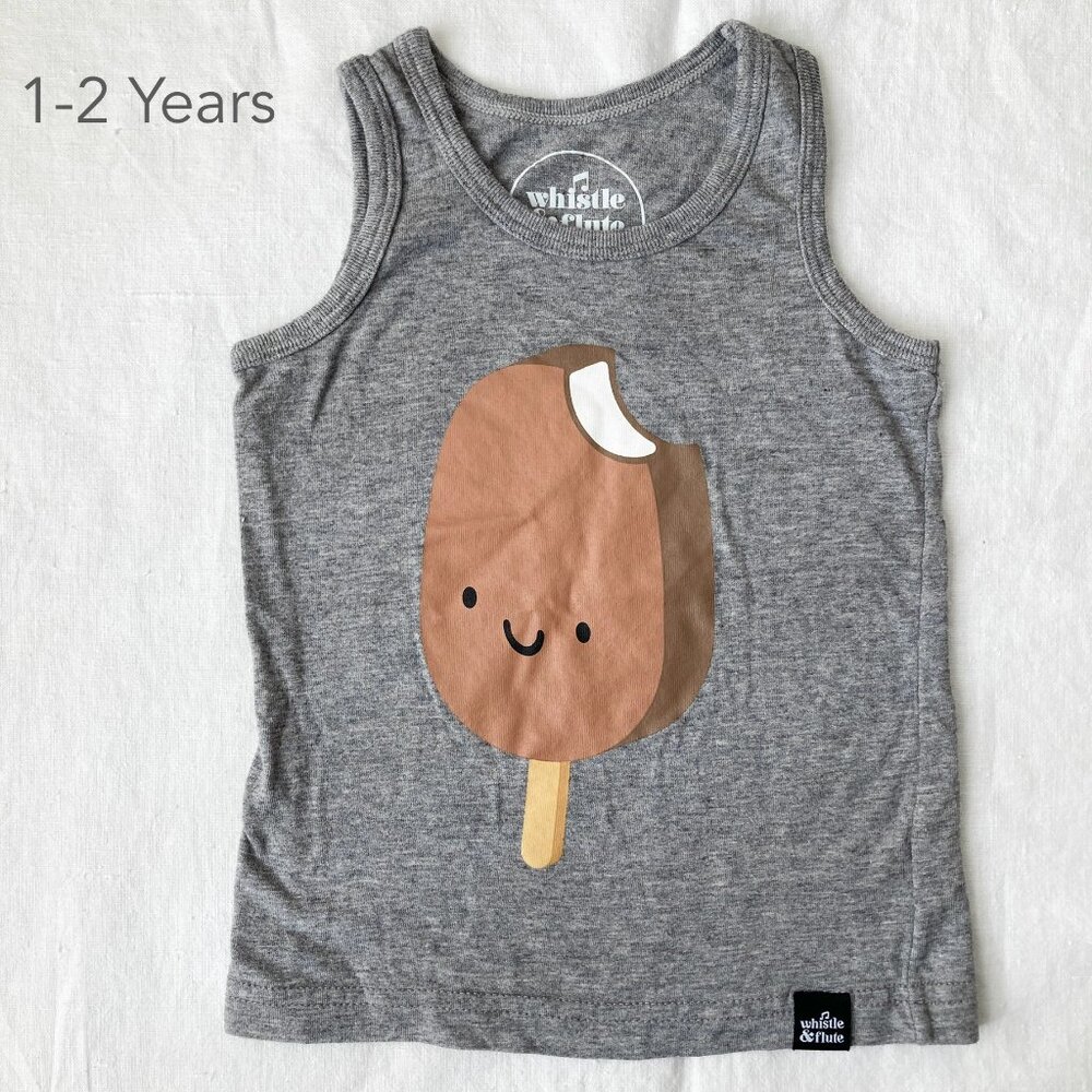 🪴5/$30 Whistle & Flute 1-2 Years Toddler Ice Cream Popsicle Tank Top Summer